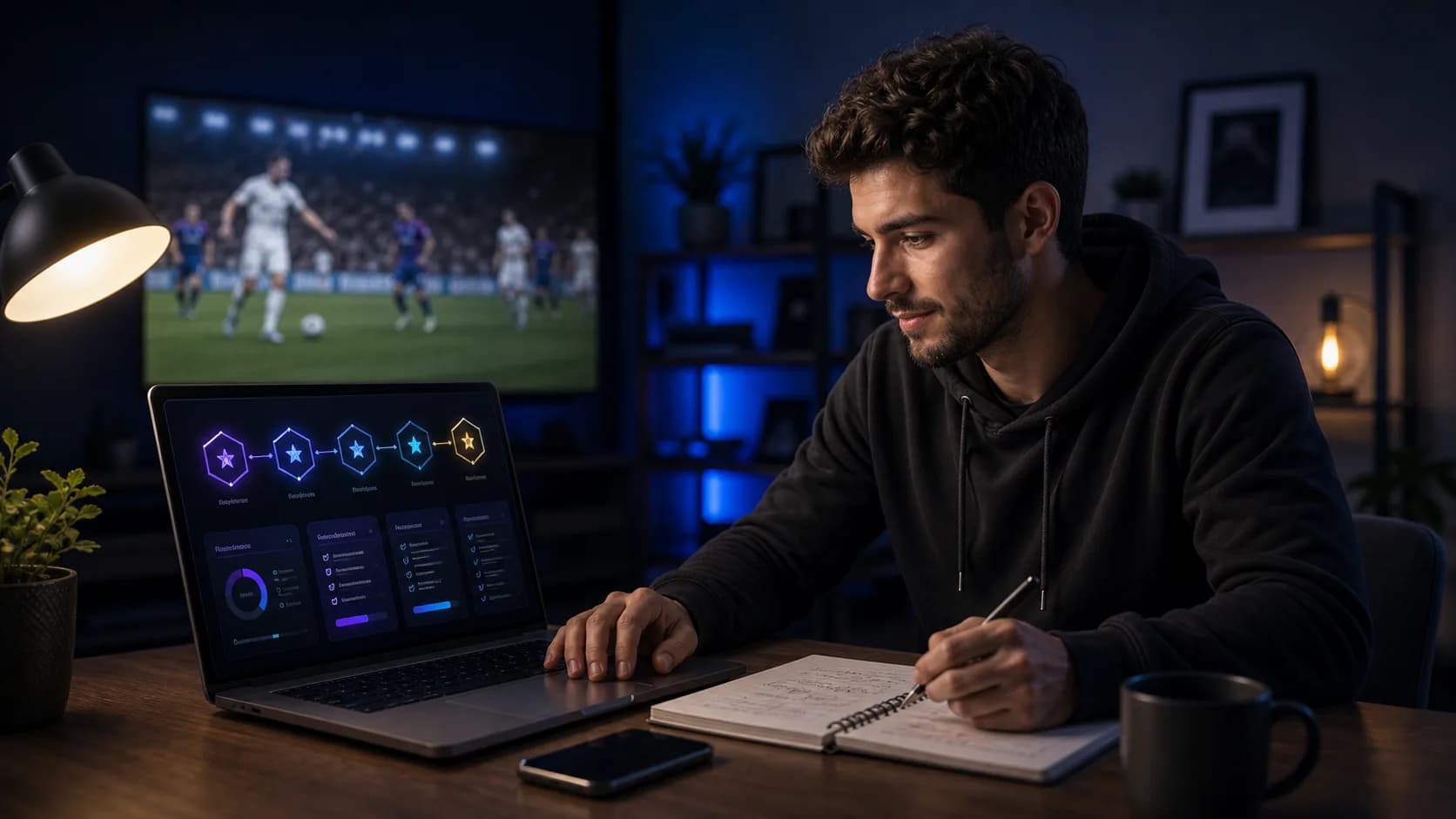 Sports analyst reviewing milestone rewards and challenge progress