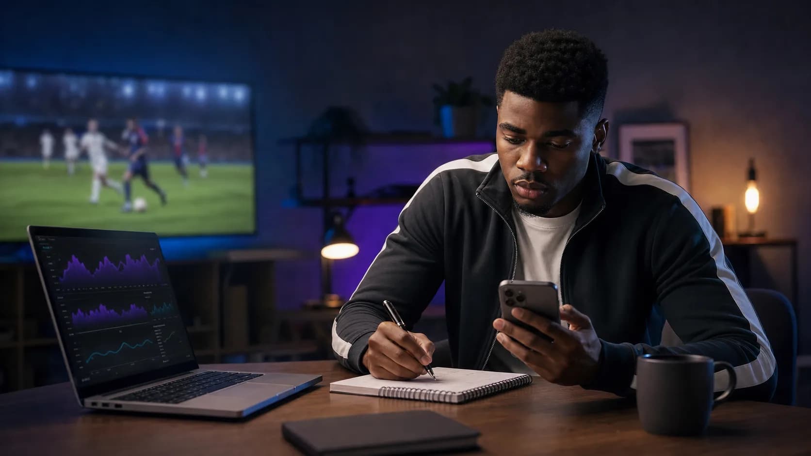Sports analyst reviewing picks for a Polyfunded Sprint challenge